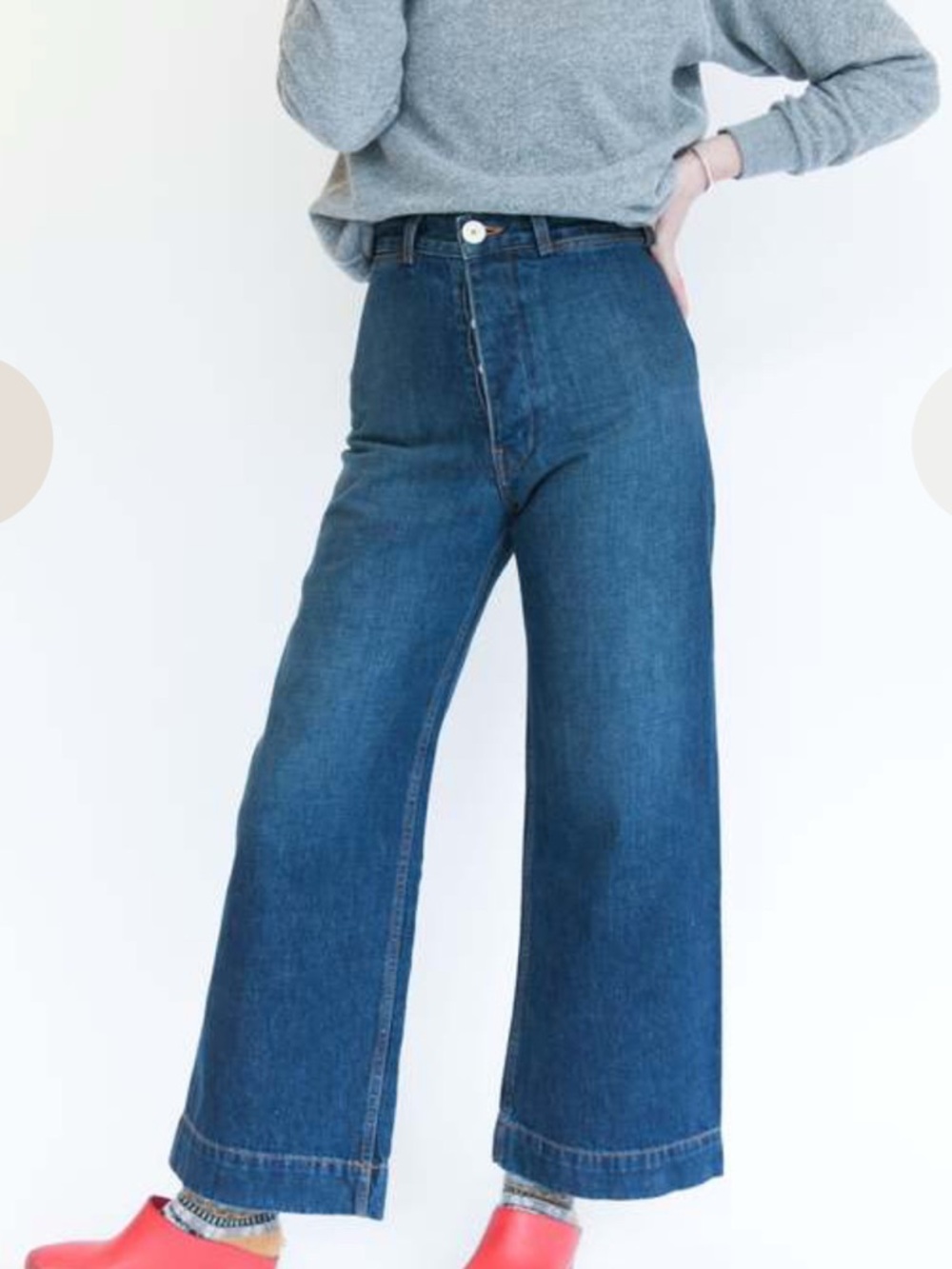 Jesse Kamm Sailor Pants Size 16 Denim High Waist Wide Leg Japanese Denim